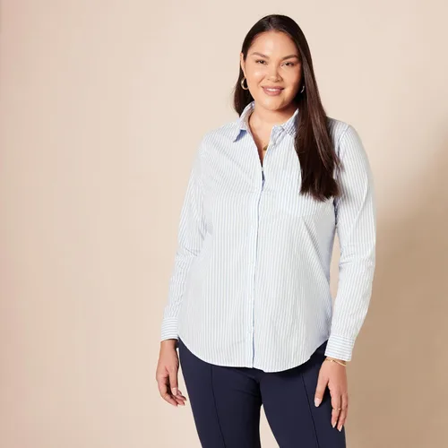 Vista 6 de Tienda Essentials Camisa de popelina con botones y manga larga para mujer
