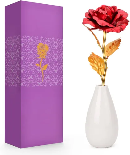 Vista 8 de Regalos de cumpleaños para mujeres, mamá, abuela, rosas artificiales con Colorido