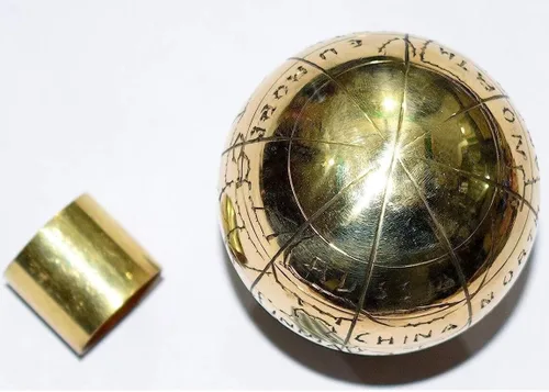 Vista 2 de Bastón de madera victoriana con mango de latón con cabeza de globo, ideal para regalo, unisex, solo mango