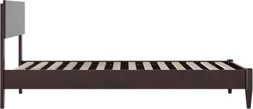 Vista 11 de AFI, Aria - Cama de plataforma moderna de perfil bajo de madera maciza, tamaño individual, color espresso