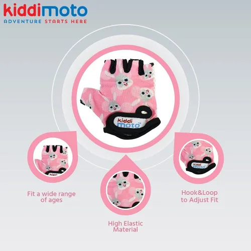 Vista 5 de Kiddimoto Guantes de bicicleta antideslizantes para niños y niñas, guantes de ciclismo sin dedos para niños de 2 a 8 años, guantes de ciclismo sin