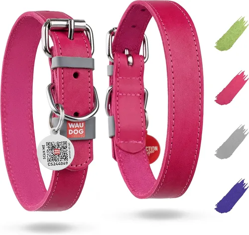 Vista 14 de WAUDOG Collar de cuero de larga duración para perros grandes, medianos y Negro