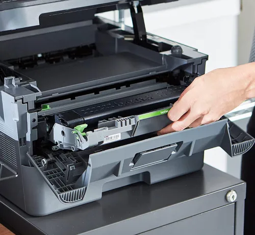 Vista 5 de Brother MFC L26 Series Impresora láser compacta monocromática todo en uno, impresión dúplex automática, 250 hojas, inalámbrica, impresión móvil