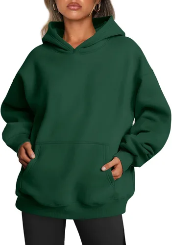 Vista 79 de Trendy Queen - Sudaderas extragrandes con capucha para mujer, suéteres de manga larga, sin botones, de vellón, de otoño, ropa de invierno