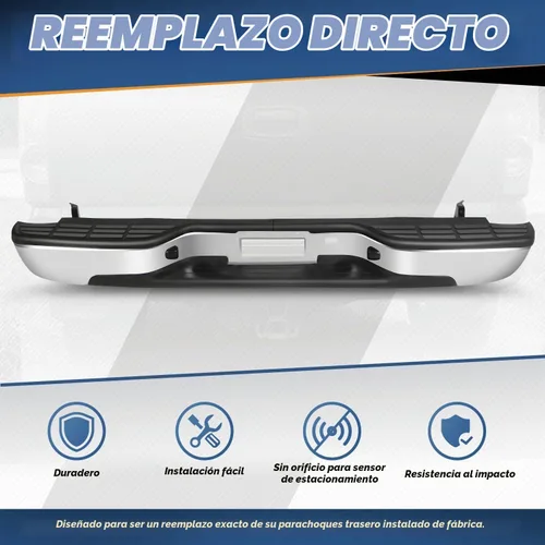 Vista 6 de Auto Dynasty Conjunto de parachoques trasero compatible con Chevy Silverado GMC Sierra 1500 2500 2500 1999-2006, 2007 1500 Classic Cromo pulido