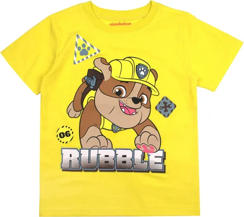 Vista 3 de Paw Patrol Nickelodeon Boys T-Shirt Pack for Toddler and Little Kids GreyRedWhiteYellowBlueNavy