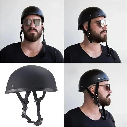 Vista 4 de Medio casco de motocicleta de estilo retro, diseño clásico, medio casco de motocicleta, certificado por DOT