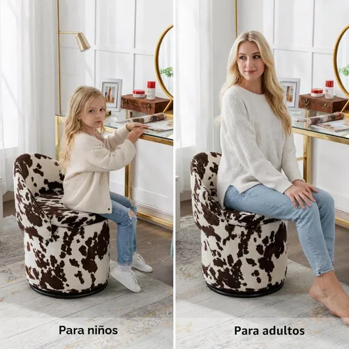 Vista 6 de HEAH-YO Juego de 1 taburete de tocador moderno, taburete otomano giratorio con función Storgae, reposapiés tapizado de tela de lino para dormitorio