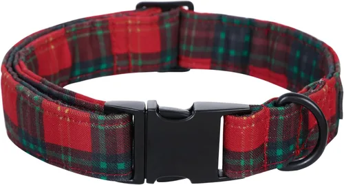 Vista 20 de Collar para perro Lionet Paws Boy, cómodo, ajustable, lindo collar a cuadros azules con hebilla de metal para cachorros machos y gatos, XS, cuello