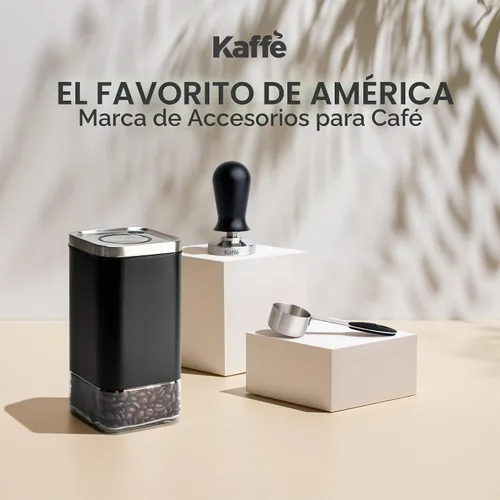Vista 7 de Kaffe - Recipiente de vidrio para café (12 onzas) con tapa hermética, sello de clic para liberar, vidrio sin BPA y acero inoxidable, elegante