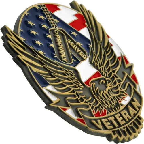 Vista 10 de PinMart Pin de veterano – Pin patriótico americano de solapa o sombrero – Orgulloso de ser retirado ejército, marina, fuerza aérea o cuerpo