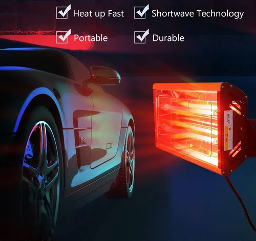 Vista 2 de Lámpara infrarroja de mano para pintura de coche de 2 kw/110 V/220 V, lámpara de curado de pintura de infrarrojos, sistema de pintura portátil
