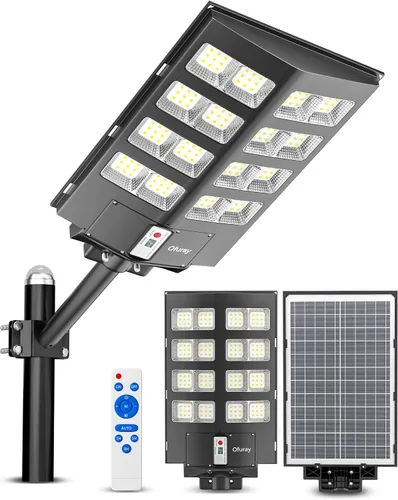 Vista 9 de Ofuray Of-800W Luces solares de calle para exteriores, 80000 lm, luces solares de seguridad de inundación, luces de estacionamiento, del atardecer