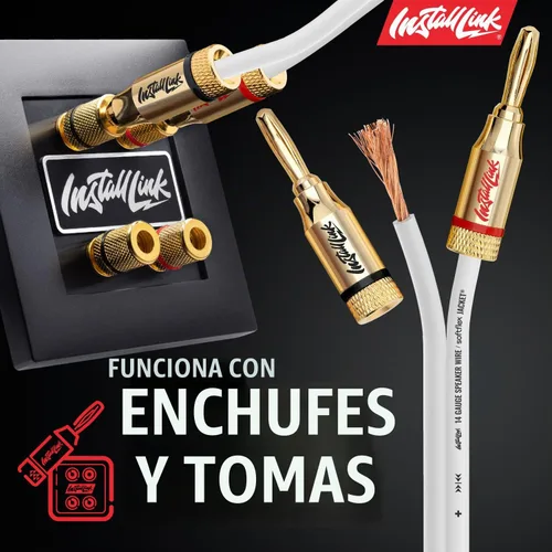 Vista 5 de Install Link Cable de altavoz de calibre 14 (blanco) para cable de audio de automóvil, hogar o RV, 100 pies, CCA
