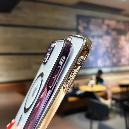 Vista 6 de Funda para iPhone 11 Pro [compatible con MagSafe] con protector de lente de cámara, ligera y chapada de lujo, a prueba de golpes, resistente funda