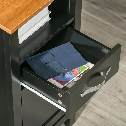 Vista 7 de HOMCOM - Escritorio para computadora en forma de L con gabinete, escritorio