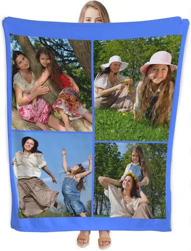 Vista 14 de Manta personalizada con foto y texto, mantas de franela personalizadas para subir cualquier foto, 30 x 40 pulgadas - 1 foto
