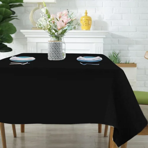 Vista 3 de TRLYC costura lentejuelas tela sirena plegable lentejuelas caminos para mesa -12 por 60 pulgadas, Poliéster, Negro (Polyester Black), 72x72-pulgadas
