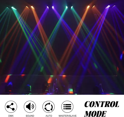 Vista 4 de 8x15W Spider Moving Head Light LED RGBW 4in1 Luz de escenario portátil, haz de fiesta estroboscópico DJ Iluminación DMX 512 y activado por sonido