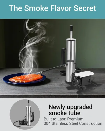 Vista 6 de Generador de humo para queso, tubo de humo para ahumador de pellets, fabricante de humo eléctrico portátil, accesorios de ahumador para exteriores