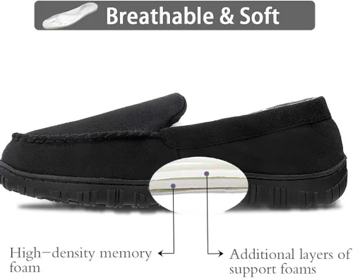 Vista 3 de shoeslocker Pantuflas de microgamuza para hombre mocasines de espuma viscoelástica