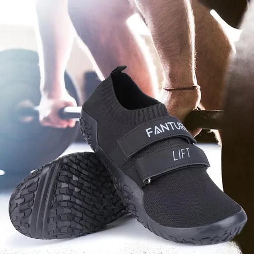 Vista 6 de FANTURE Zapatos de levantamiento de pesas para hombre y mujer, zapatos de entrenamiento para sentadillas, minimalistas y descalzos para gimnasio