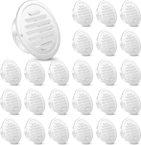 Vista 29 de Zonon 1 pieza de rejillas de ventilación de sofito de acero inoxidable de 4 pulgadas, cubierta de ventilación redonda para secadora con pantalla
