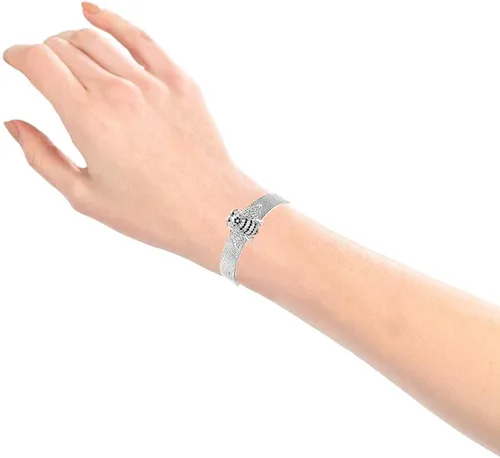 Vista 6 de Me Plus - Pulsera de acero inoxidable para mujer, diseño de diamantes de imitación de plata, oro transparente