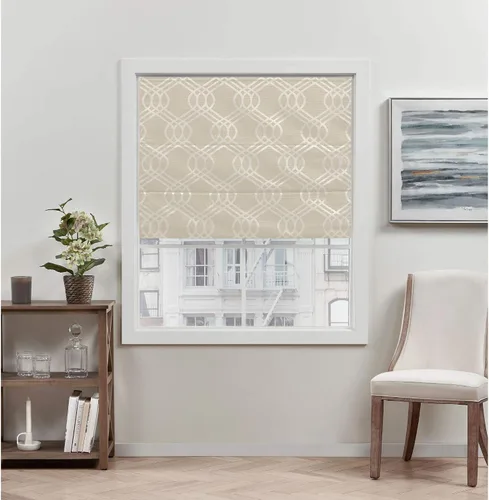 Vista 16 de Exclusive Home Prague Trellis - Persiana romana 100% opaca de 27 x 64 pulgadas, color blanco