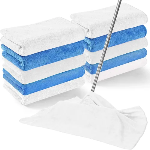 Vista 7 de SmoothNovelty 10 piezas de paño de limpieza de microfibra extra grande de 30" x 20" toalla de microfibra grande para piso reutilizable lavable sin