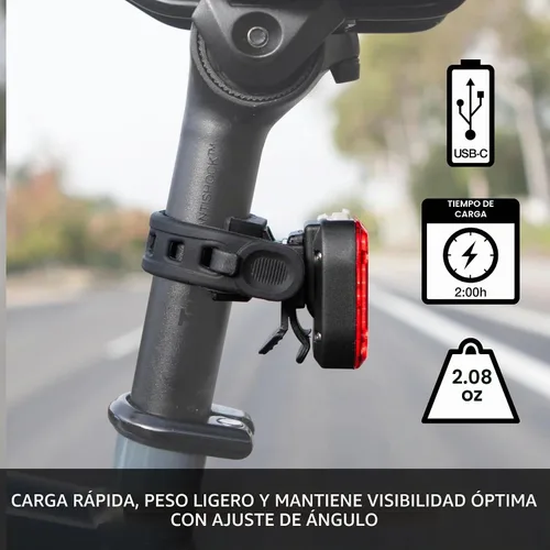 Vista 5 de NiteRider Lumina Micro 950 Luz delantera para bicicleta/Vmax+ 180 luces traseras para bicicleta, paquete combinado - Luces LED para bicicleta