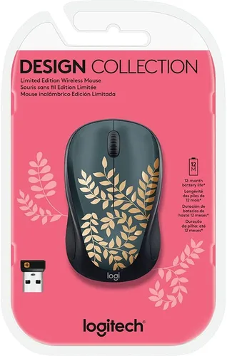 Vista 5 de Logitech - Design Collection - Mouse compacto inalámbrico de edición limitada con diseños coloridos - Golden Garden