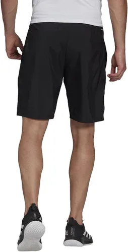 Vista 2 de adidas Pantalones cortos de tenis de 3 rayas para hombre, Negro Blanco