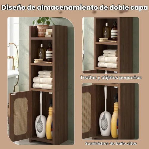 Vista 5 de Gabinete estrecho de papel higiénico, gabinete de almacenamiento de baño