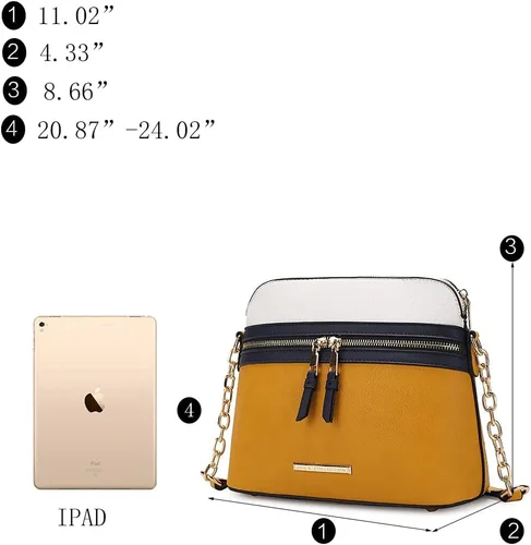 Vista 6 de MKF Collection Mia K - Bolso bandolera para mujer, de piel vegana, con múltiples bolsillos