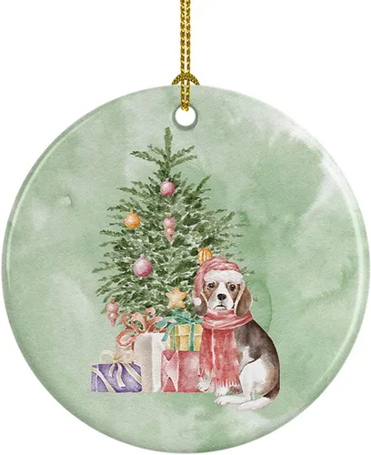 Vista 16 de Caroline's Treasures Bulldog, Bulldog inglés #2 y árbol de cerámica adorno colgante para árbol de Navidad, decoración colgante para el hogar