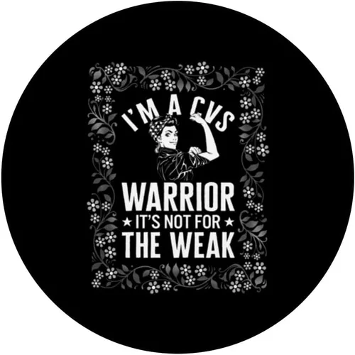 Vista 3 de Cyclic Vomiting Syndrome I'm A CVS Warrior Woman Floral CVS PopSockets Swappable PopGrip
