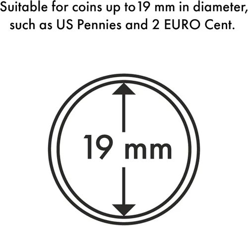 Vista 3 de Leuchtturm Lighthouse - Round Coin Capsules - Scratch-Resistant Protection for 19 mm Coins - Pack of 100