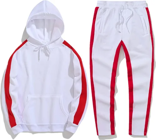 Vista 2 de Conjunto deportivo de 2 piezas para hombre, sudadera con capucha y pantalón deportivo de manga larga con capucha y pantalón deportivo