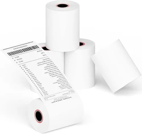 Vista 9 de [10 rollos] Rollos de papel térmico para recibos de 2 1/4 x 50, papel de alta calidad que se adapta a todos los terminales de tarjetas de crédito