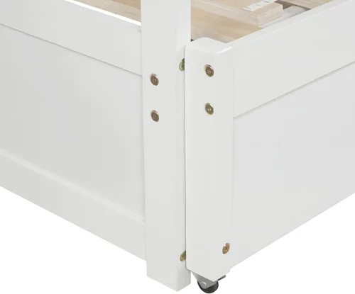 Vista 5 de Bellemave Sofá cama extensible con camas nido, marco de sofá cama de madera con nido extraíble, diseño de cama doble a king extensible para niños
