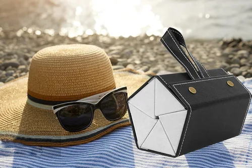 Vista 5 de Xilkoze 5 Slots Travel Sunglasses Organizer Glasses Case Foldable EyeGlass Holder Storage Box for Multiple Glasses