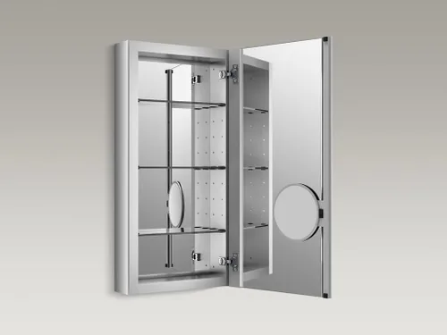 Vista 4 de KOHLER 99001-NA Verdera - Botiquín de baño de 15 pulgadas de ancho x 30 pulgadas de alto con espejo de aumento, gabinete de pared de baño empotrado