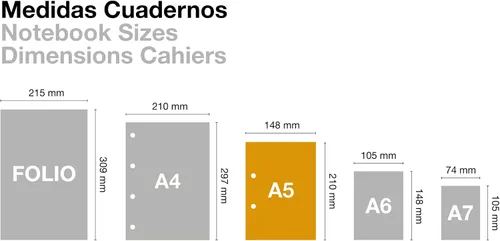 Vista 4 de Miquelrius M Fashion - Cuaderno de espiral de 4 temas, rayado A5-8.25 x 5.87 pulgadas, 120 hojas de papel pesado blanco, sujetos separados por