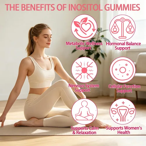 Vista 3 de Myo-Inositol & D-Chiro Inositol Gummies, Raspberry Flavor