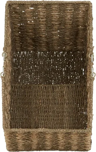 Vista 2 de Household Essentials - Cesta de mimbre para escalera, organizador de escalón de mimbre con asas, para recoger y transportar artículos de piso a piso