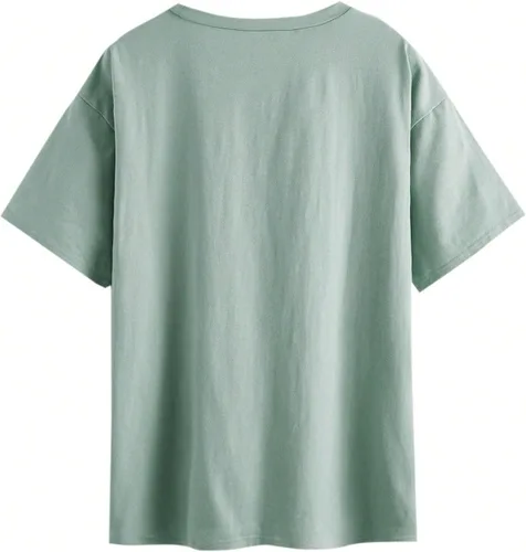 Vista 2 de SOLY HUX Camisetas de Gran Tamaño para Mujer Camisetas Gráficas Casuales Vintage Tops de Verano Camisas de Media Manga
