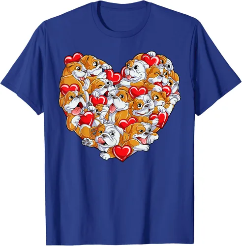 Vista 17 de Camiseta inglesa para el día de San Valentín con diseño de corazón y perro amante de los niños Negro