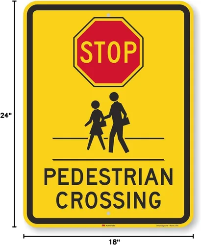 Vista 8 de SmartSign Letrero "Stop - Peatón Crossing" 18" x 24" 3M de aluminio reflectante de alta intensidad