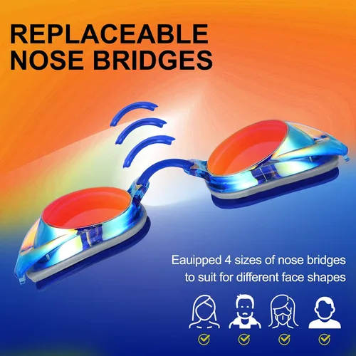 Vista 5 de Gafas de natación, paquete de 2 gafas de natación con protección UV antivaho para adultos, hombres, mujeres, jóvenes